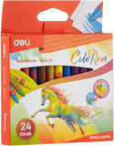 Deli Wax Crayon 24 Colors Assorted EC20820
