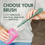 Boon Cacti Bottle Brush Set 4Pc - Brown/Dark Green