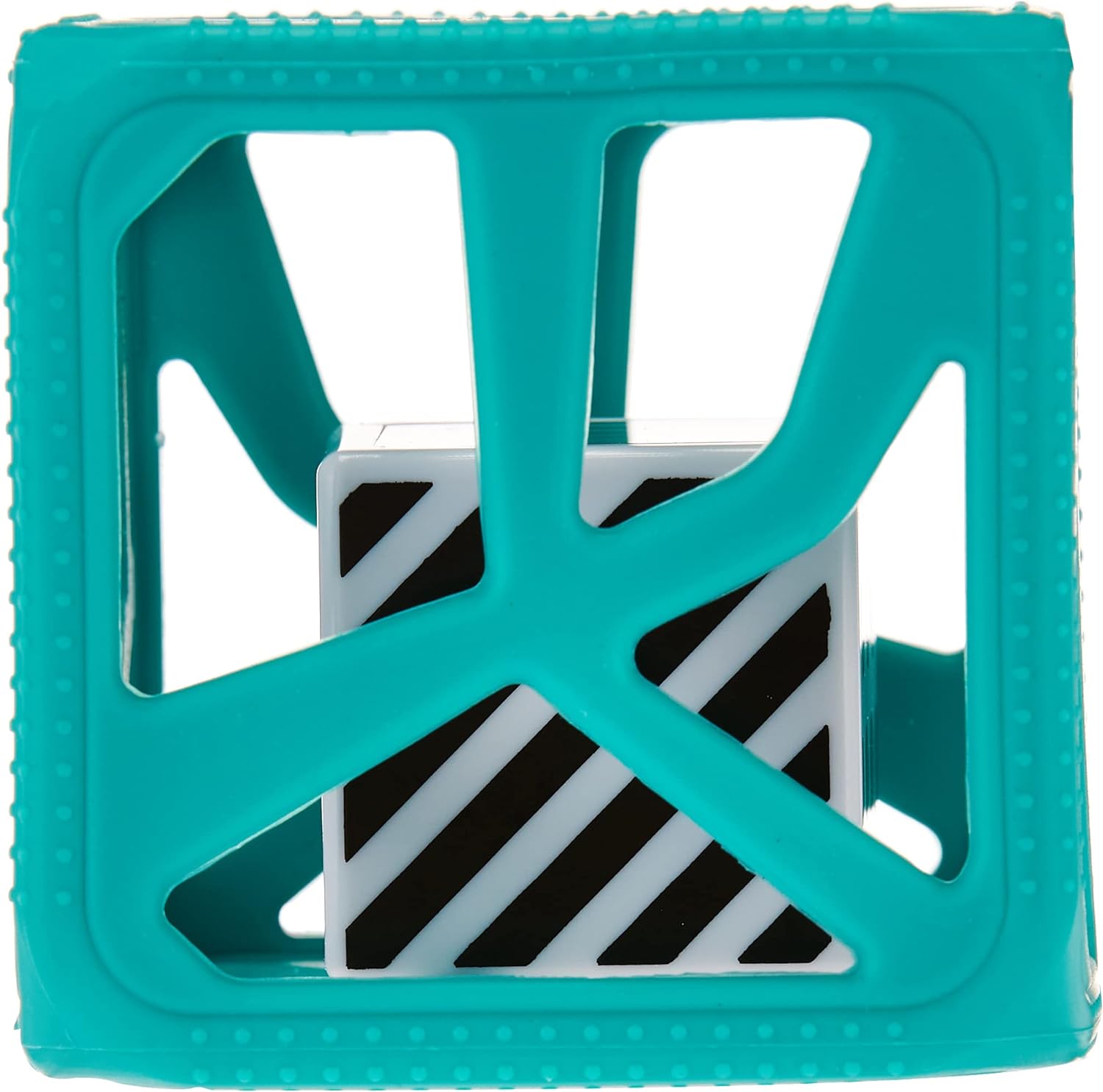 Malarkey Kids Chew Cube Easy Grip Teether Rattle - Turquoise - Laadlee