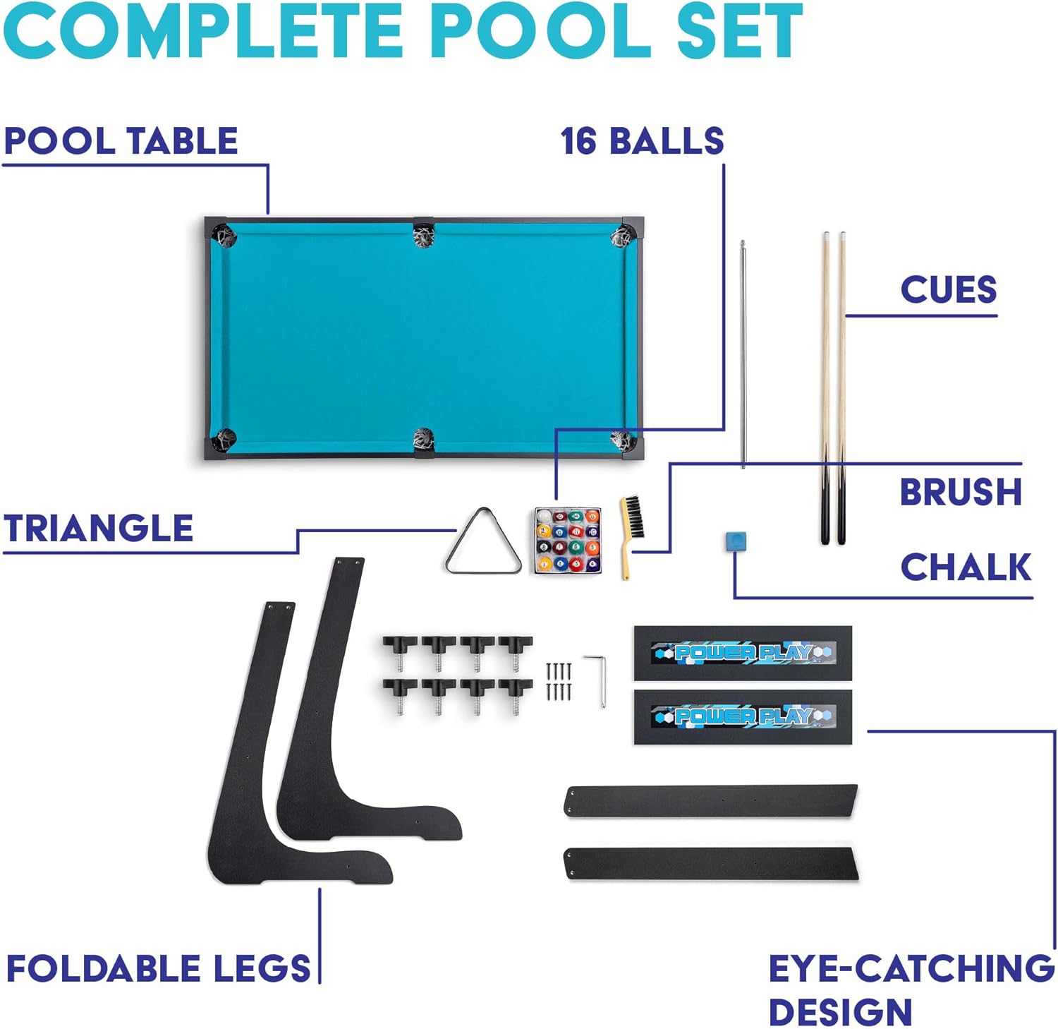 Mini Pool Gaming Table Box Powerplay 3ft Pool Game Table - Folding | Buy Online UAE - Fast & Free ...