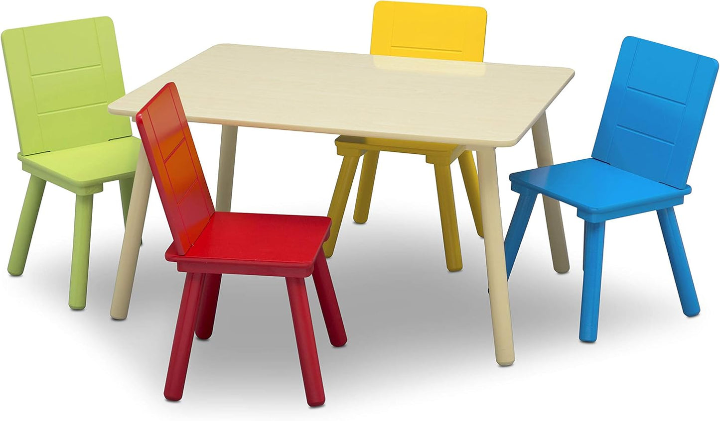 Delta Children Table And 4 Chair Set Natural/Primary