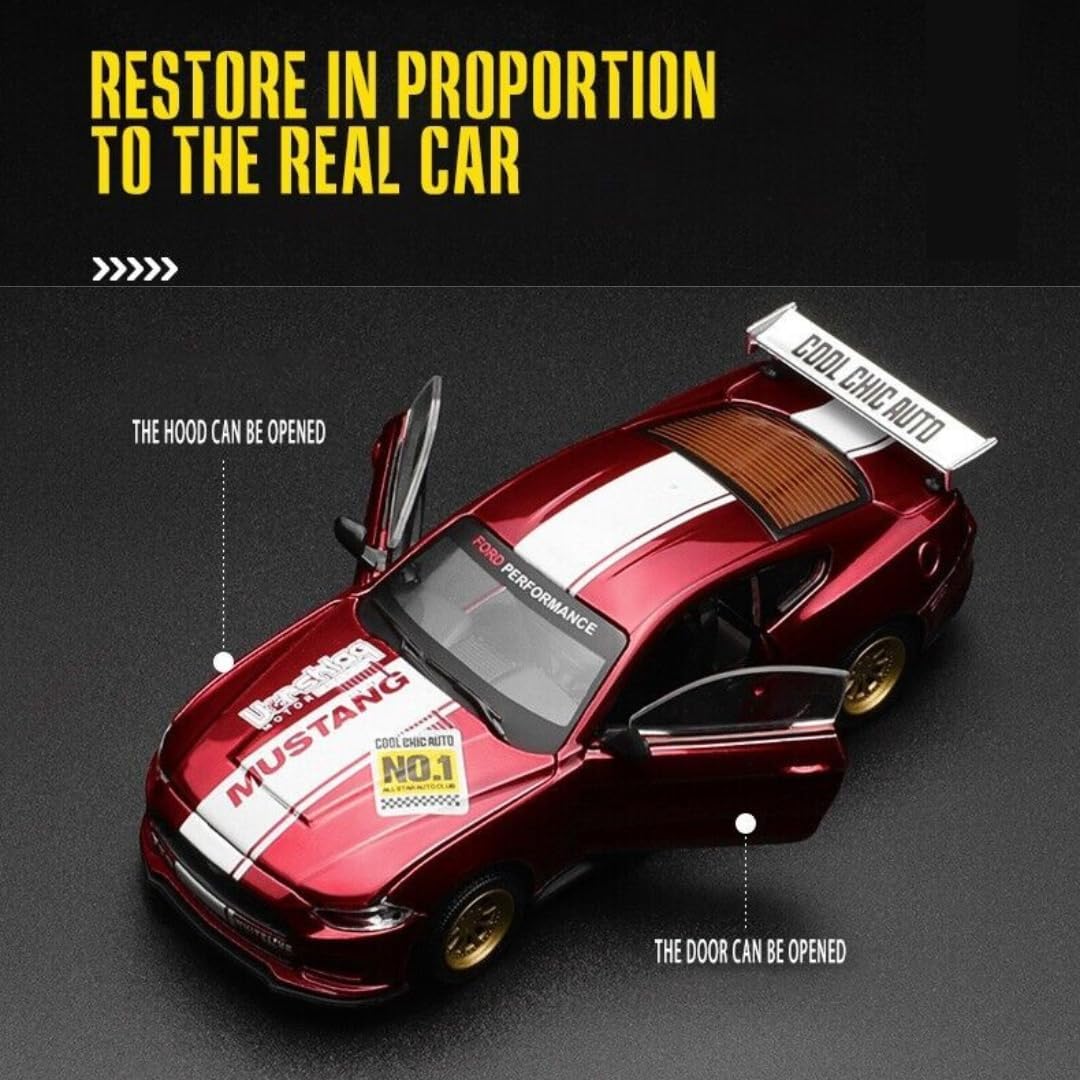 MSZ Ford Mustang GT DIY Car 1:42 Die-Cast Replica - Red - Laadlee