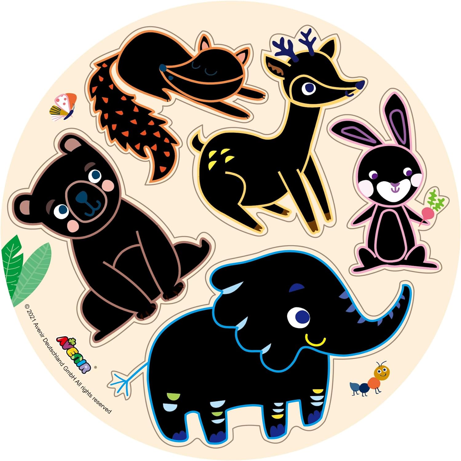 Avenir Scratch 'n' Catch Art Kit- Jungle Animals - Laadlee