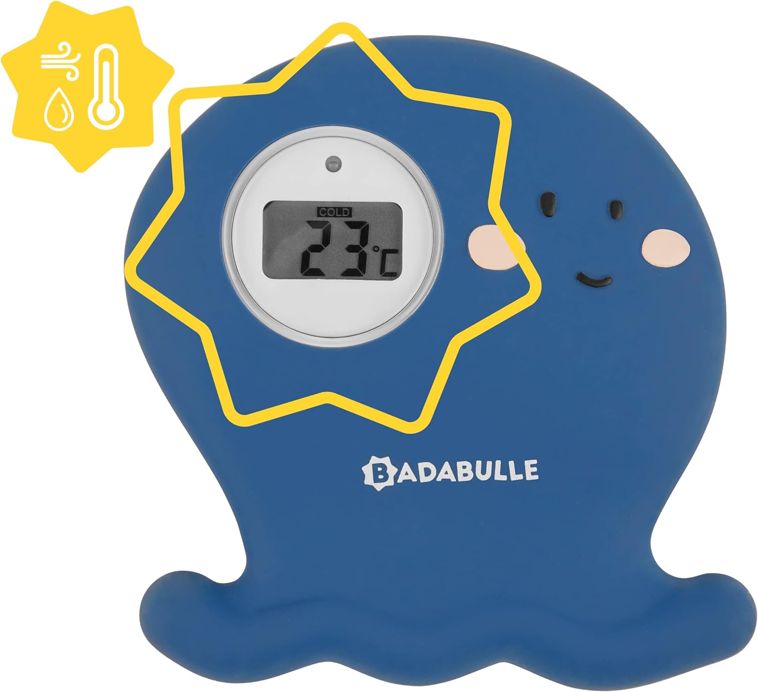 Badabulle Octopus Digital Bath Thermometer - Blue - Laadlee