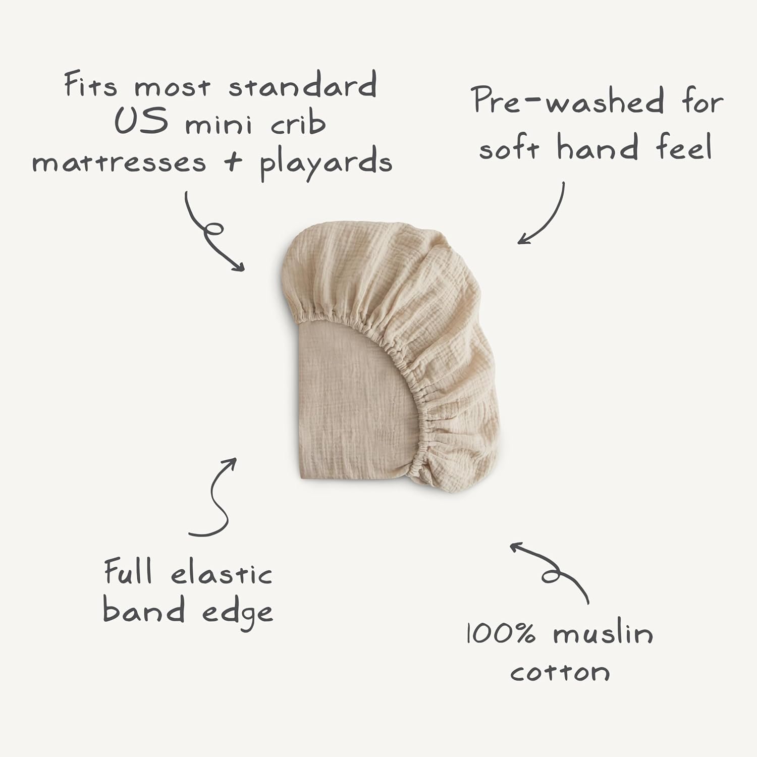 Mushie Crib Sheet Small Fog - Laadlee