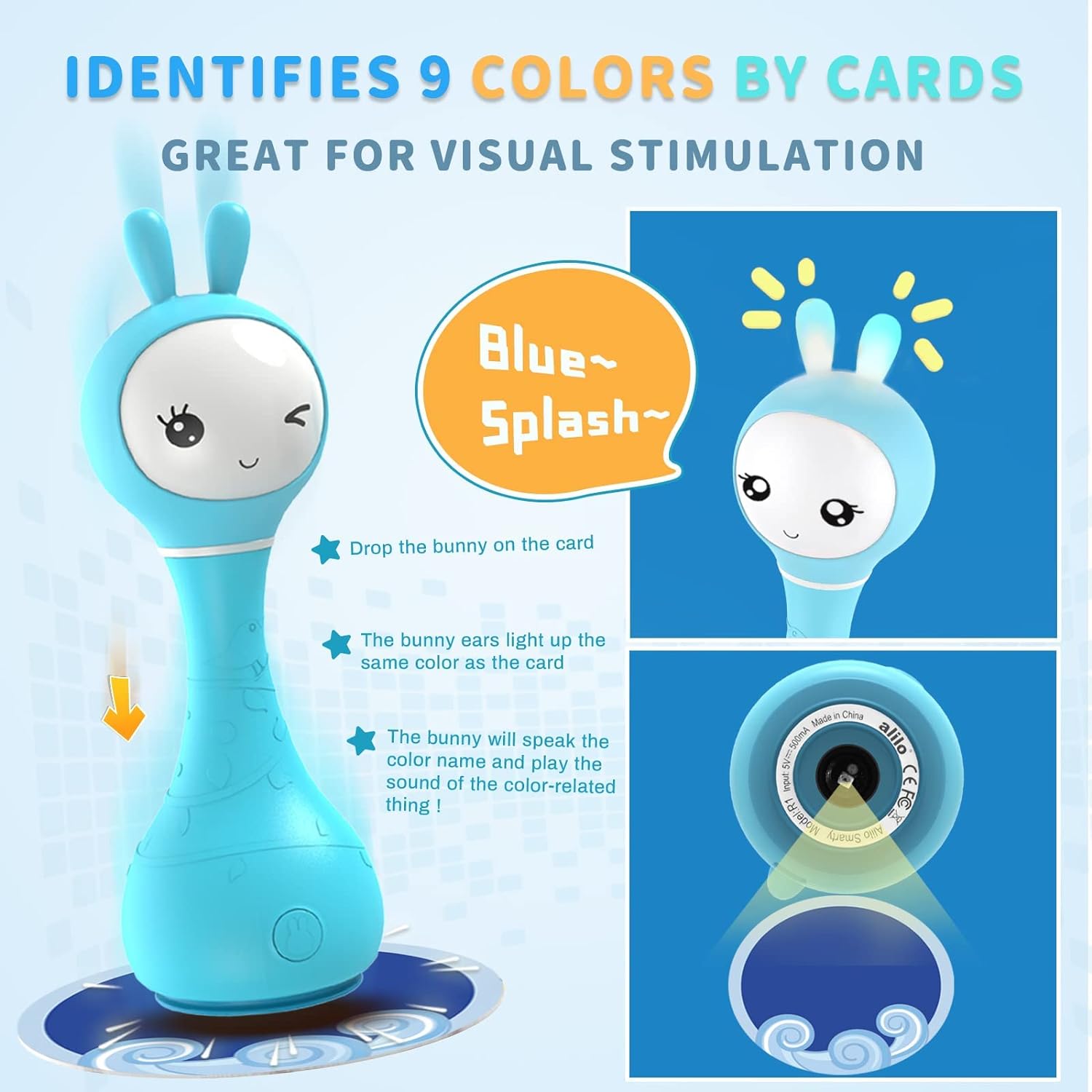 Alilo Smarty Shake and Tell Rattle - Blue - Laadlee