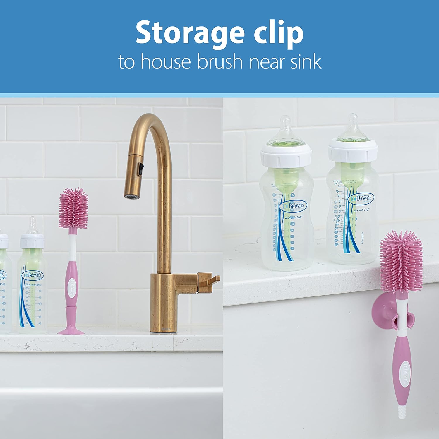 Dr. Brown's Soft Touch Bottle Brush - Pink - Laadlee