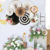 Brain Giggles Hanging Black Paper Fans Decoration Set – 8Pcs