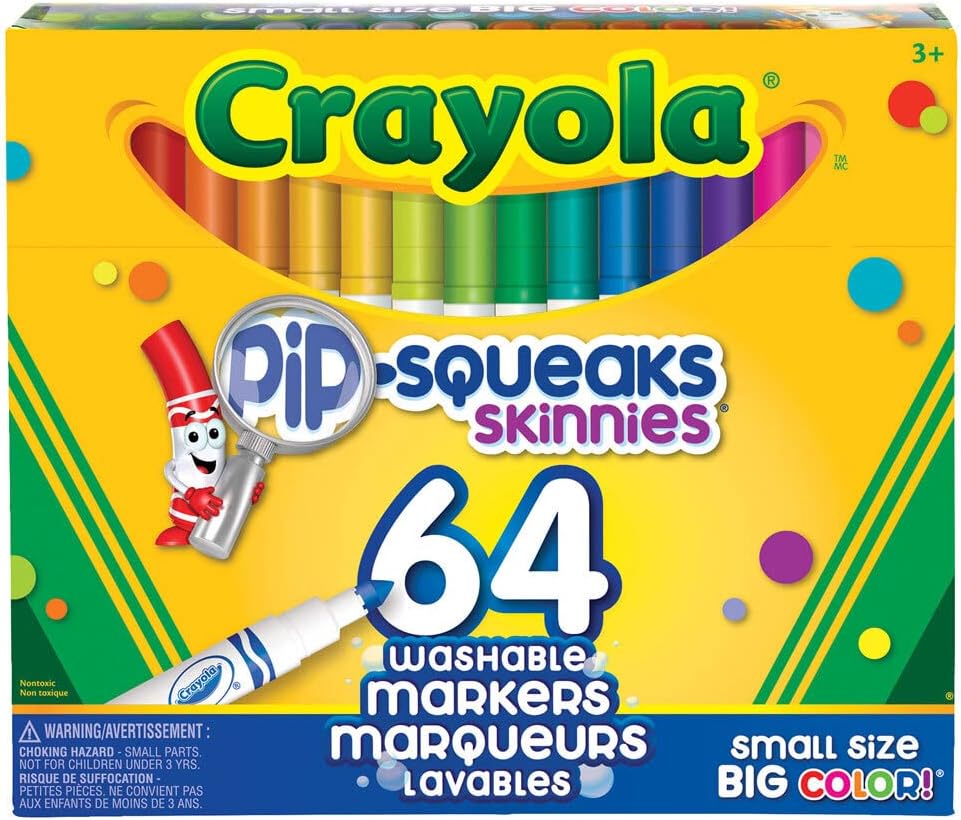 Crayola Washable Pip-Squeaks Skinnies Markers - Pack of 64