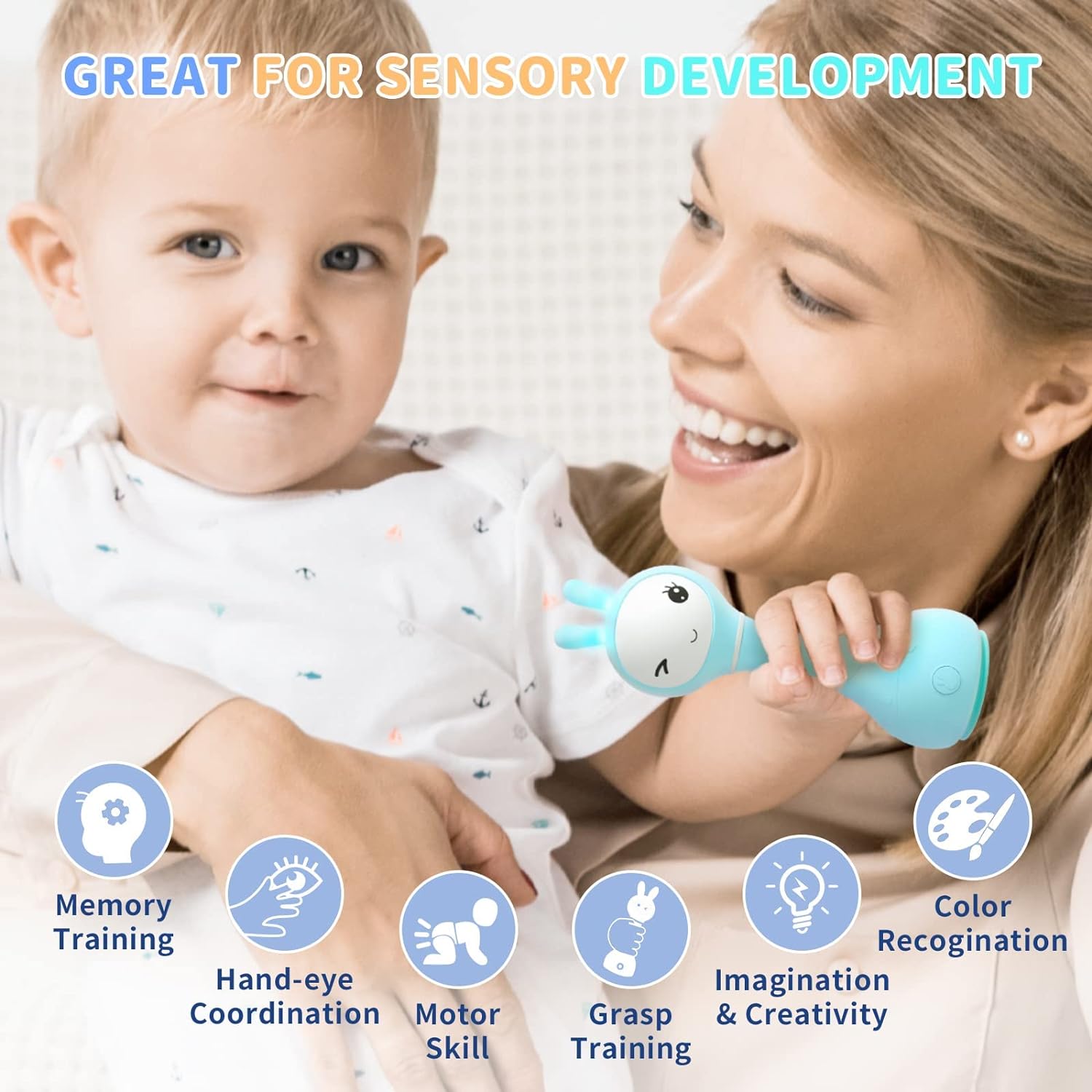 Alilo Smarty Shake and Tell Rattle - Blue - Laadlee