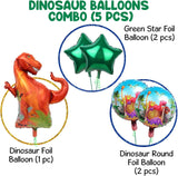 Brain Giggles Dinosaur Birthday Foil Balloons Decoration Kit - 5 Pcs