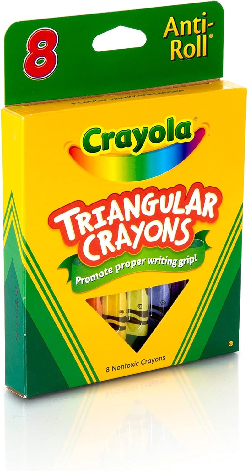 Crayola Anti-Roll Triangular Crayons - Pack of 8 - Laadlee