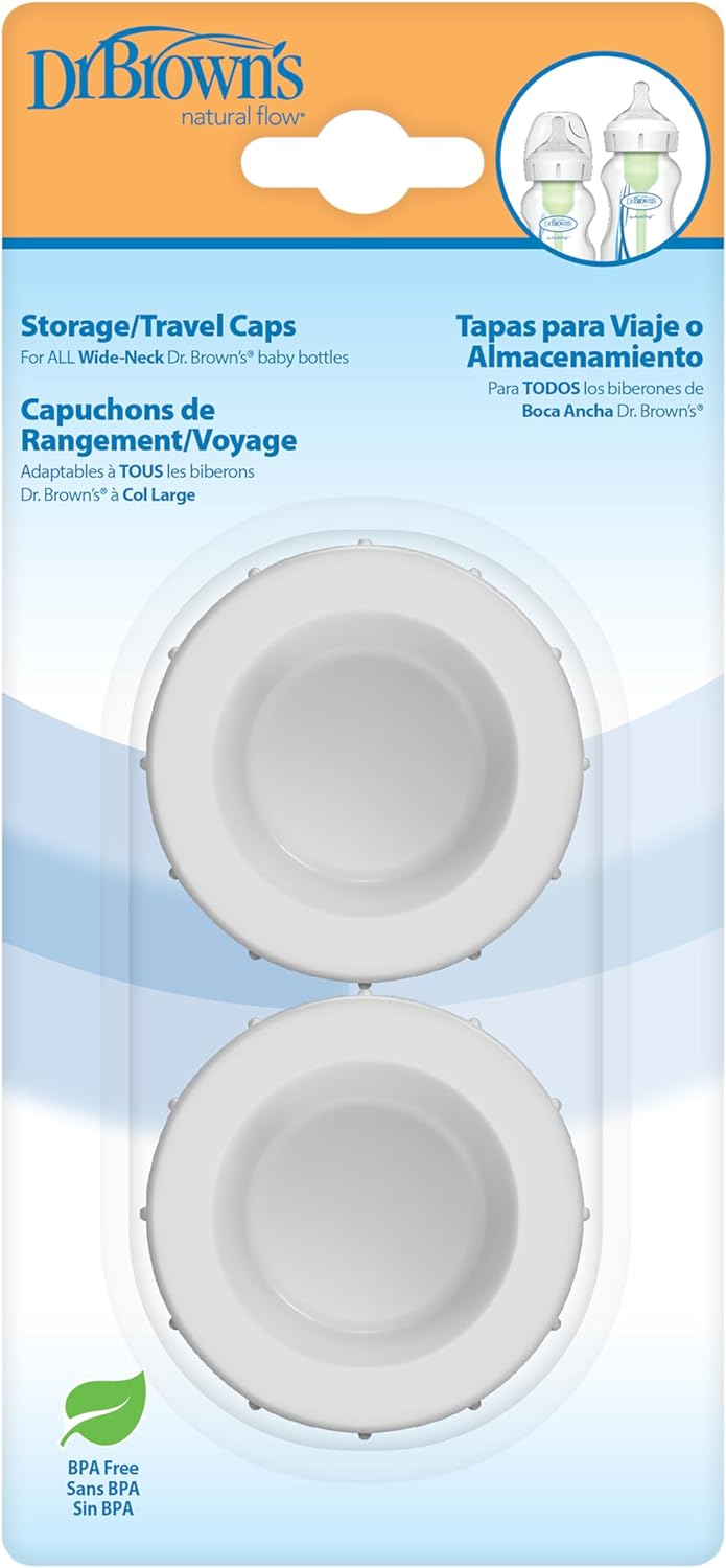 Dr. Brown's Wide Neck Bottle Storage Travel Cap Pack of 2 - Laadlee