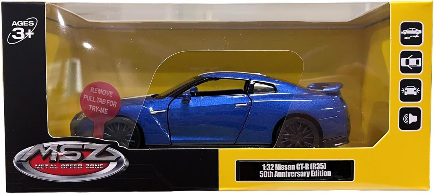 MSZ Nissan GT-R (R35) Car 1:32 Die-Cast Replica - Blue - Laadlee