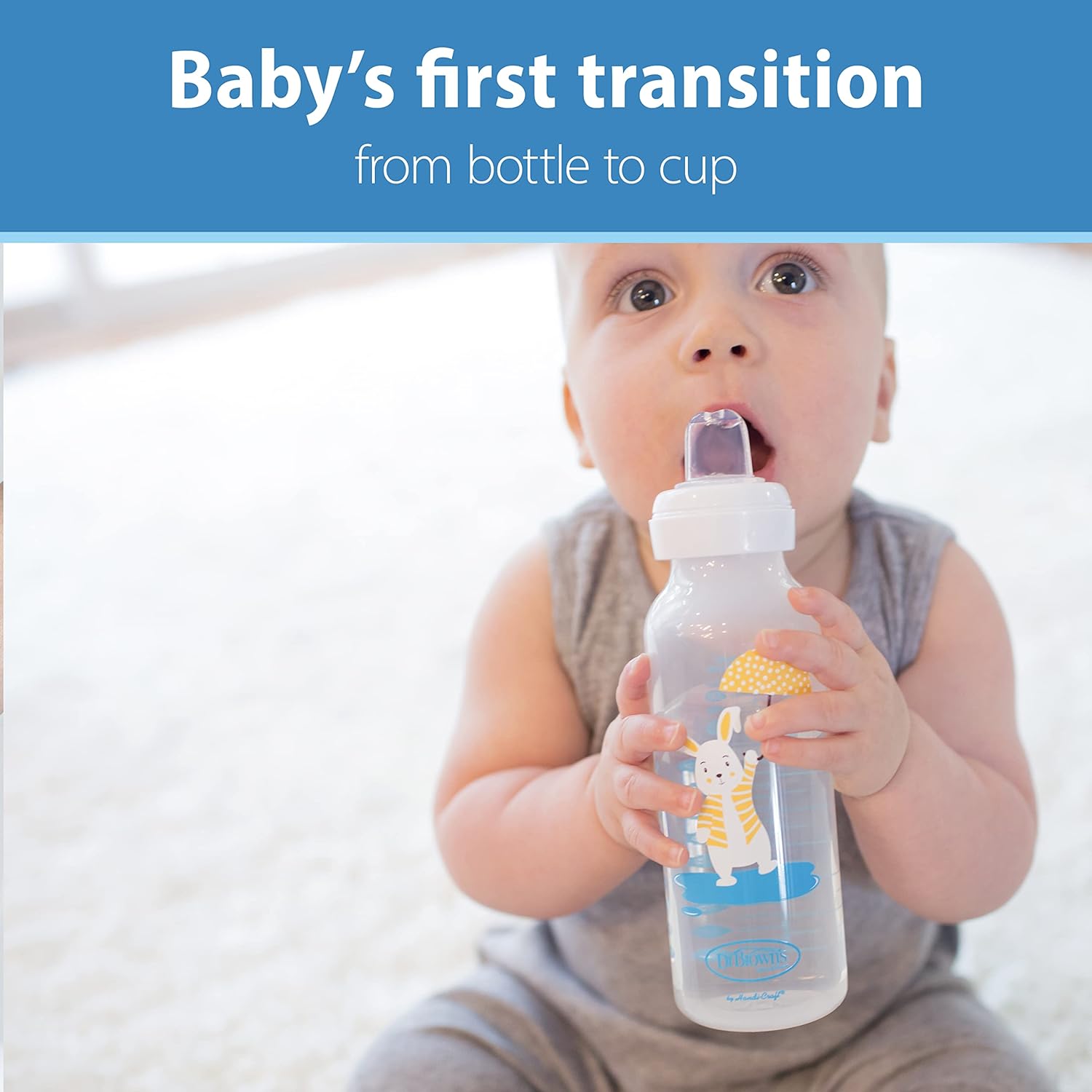 Dr. Brown's PP Narrow Sippy Spout Bottle - Bunny - 250ml - Laadlee