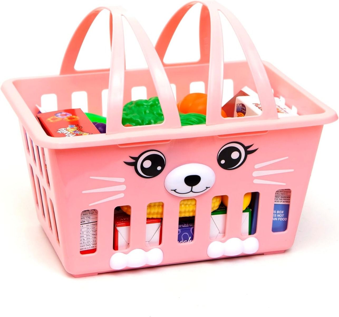 Zoo Troop Kitty Basket With 16 Pcs Of Playfood & 7 Pcs Food Boxes - Laadlee