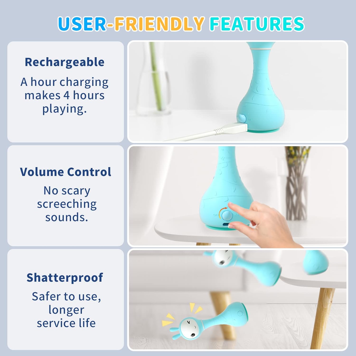 Alilo Smarty Shake and Tell Rattle - Blue - Laadlee