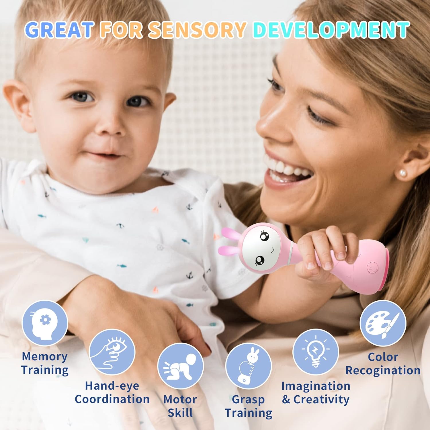 Alilo Smarty Shake and Tell Rattle - Pink - Laadlee