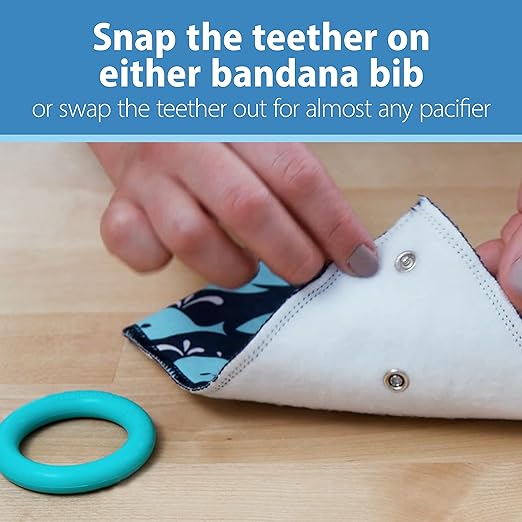 Dr. Brown's Bandana Bib With Teether - Feathers / Dots - Pack of 2 - Laadlee