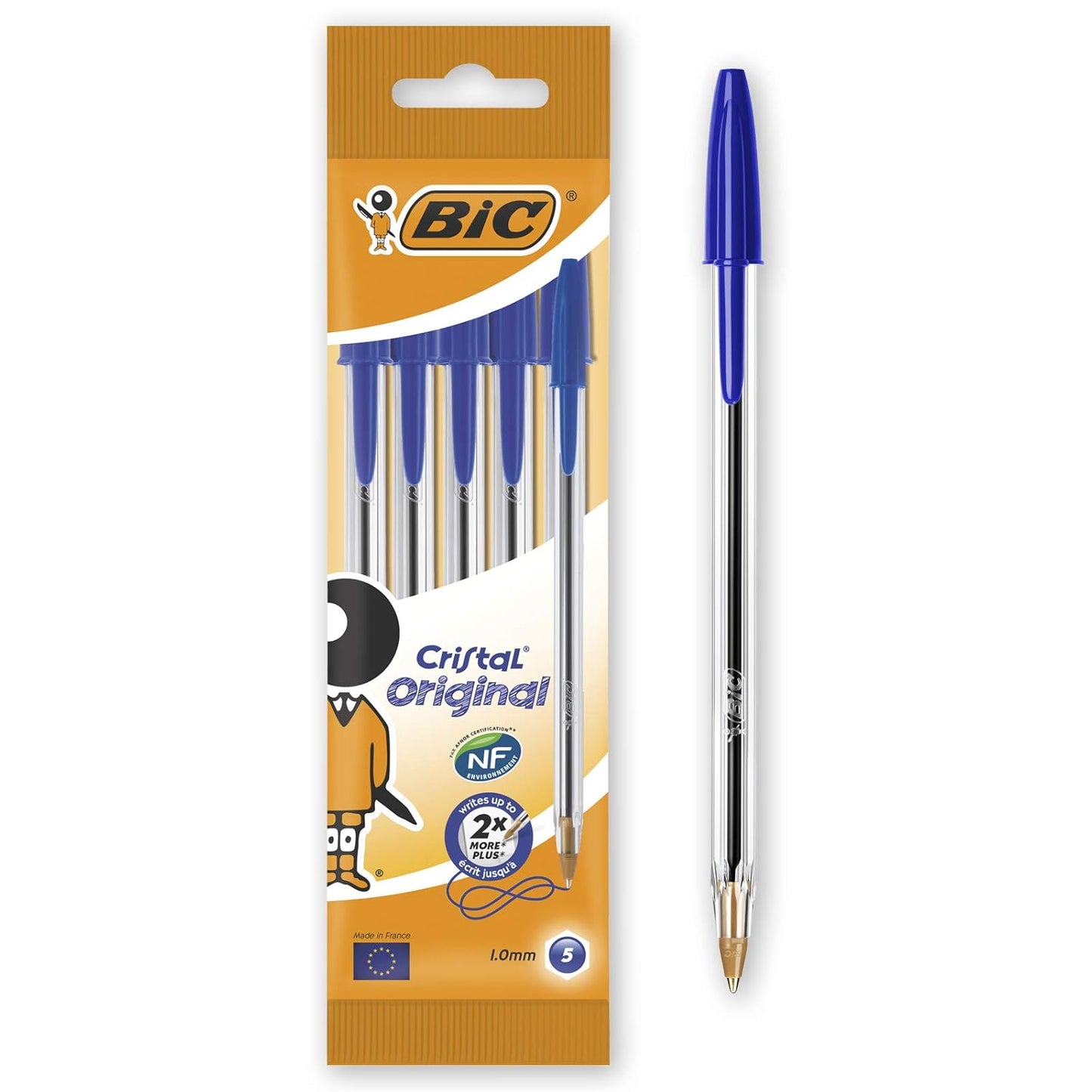 BIC Cristal Original Ballpoint Blue Pens - Pack of 4