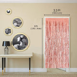 Brain Giggles Rose Gold Metallic Foil Fringe Curtain 6Ft x 3Ft (Pack of 2)