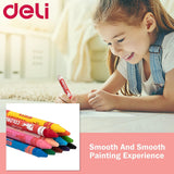 Deli Wax Crayon 12 Colors Assorted EC20800