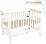 Moon Wooden Foldable Baby Crib - White