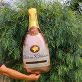 Brain Giggles Rose Gold Star, Round & Bottle Happy Birthday Foil Balloon Set - 5 Pcs