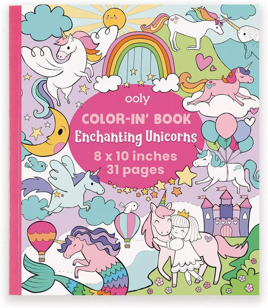 Ooly Carry Along Crayons & Coloring Book Kit - Unicorn Pals