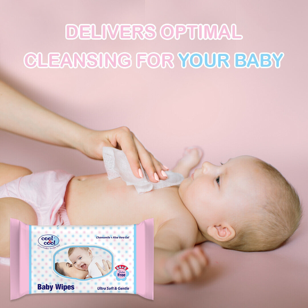 Cool & Cool Baby Wipes - 72pcs (64pcs + 8 Free)