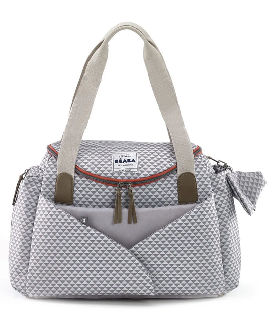 Beaba Sydney II Changing Bag - Play Print Grey & Coral