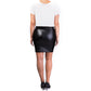 Mama Basic Eco Leather Skirt Nursing Dress - Black and White