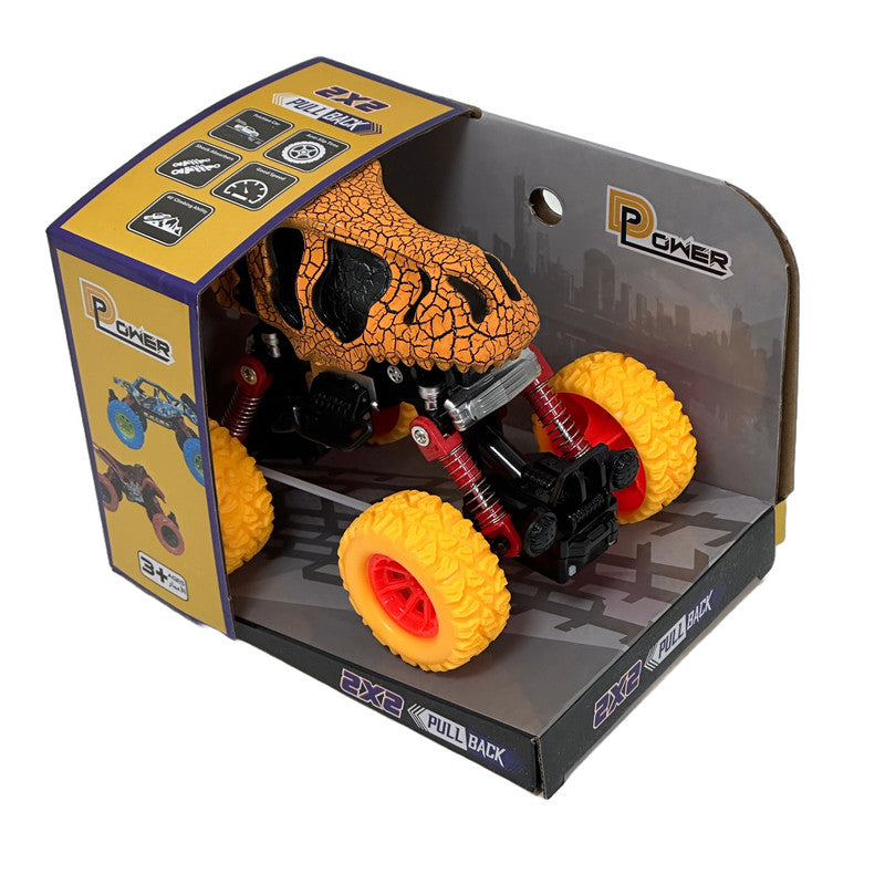 D-Power Pullback Dino Stunt Truck - Orange - Laadlee