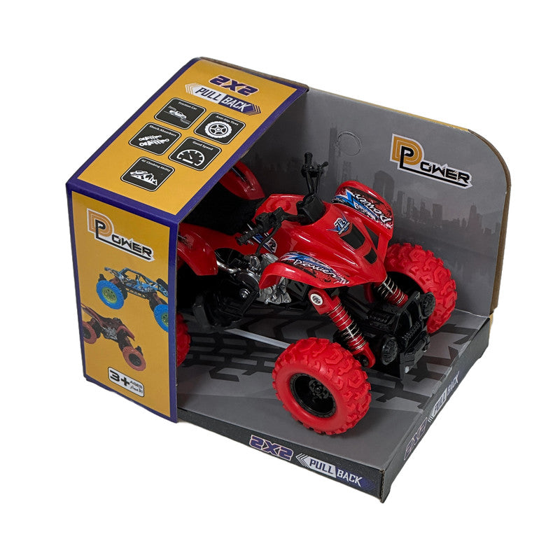 D-Power Pullback Motorcycle Stunt Bike - Red - Laadlee