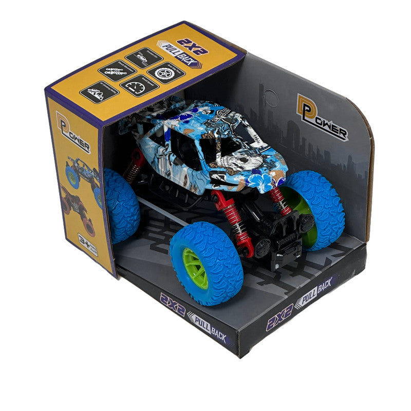 D-Power Pullback Doodle Skeleton Stunt Car - Blue - Laadlee