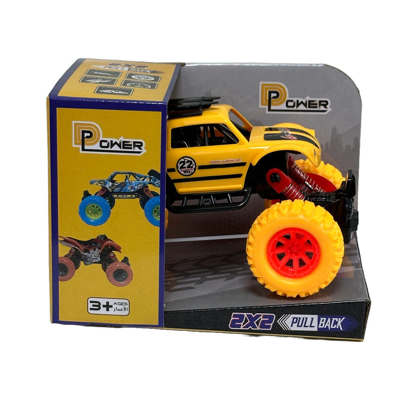 D-Power Pullback Race Stunt Car - Yellow - Laadlee