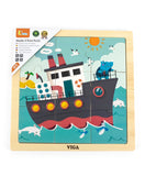 Viga Wooden 9-Piece-Puzzle - Ship