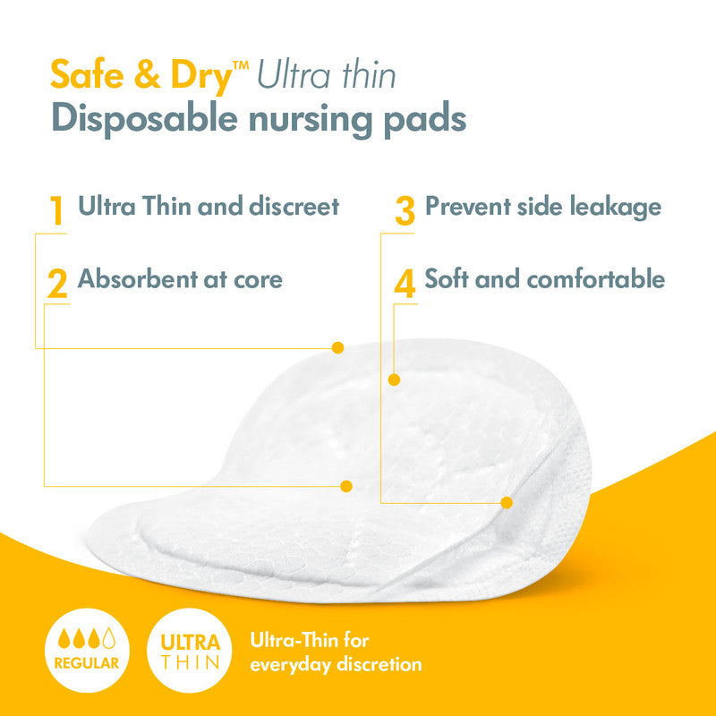 Medela Safe & Dry Ultra Thin Disposable Absorbent Nursing Pads - 30 Pcs