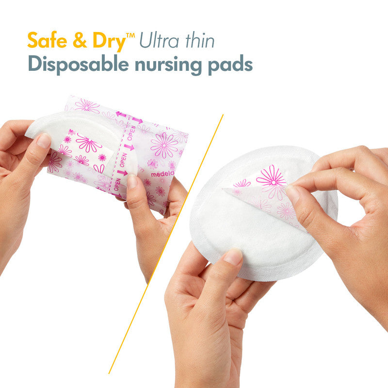 Medela Safe & Dry Ultra Thin Disposable Absorbent Nursing Pads - 30 Pcs - Laadlee