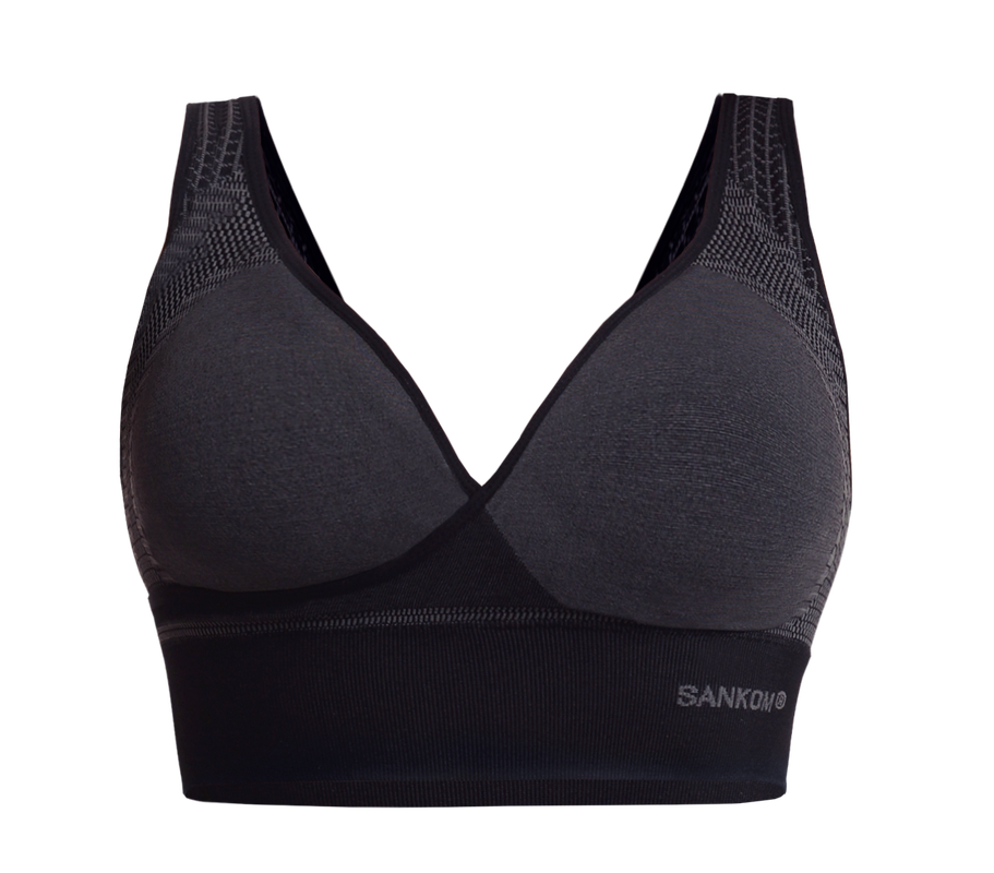 Sankom - Patent Classic Bra For Back Support - Black - Laadlee