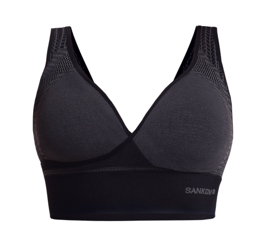 Sankom - Patent Classic Bra For Back Support - Black - Laadlee