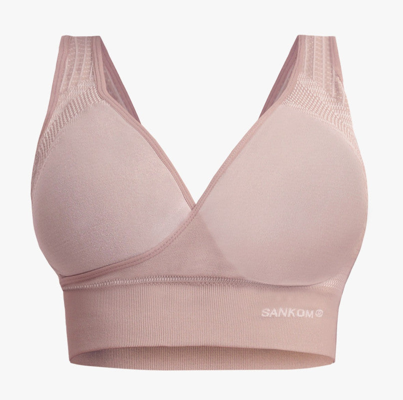 Sankom - Patent Classic Bra For Back Support - Beige - Laadlee