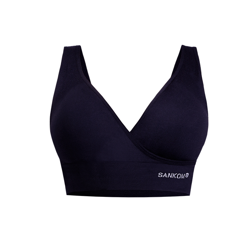 Sankom - Patent Aloe Vera Bra For Back Support- Black - Laadlee