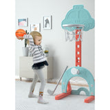 Lovely Baby Basketball Stand With Football Goal - Blue