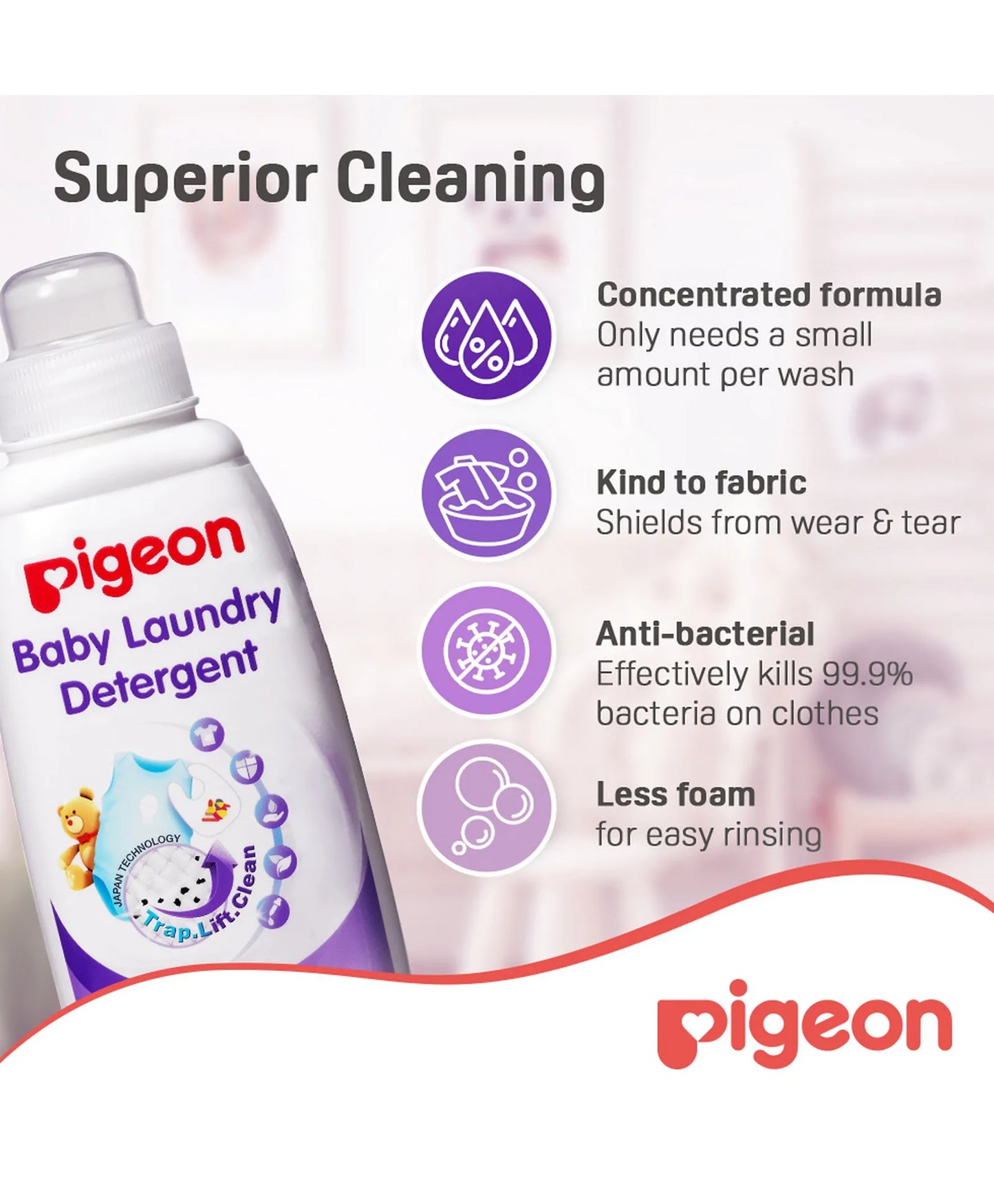 Pigeon Liquid Laundry Detergent 500ml (25% Off) - Pack of 2