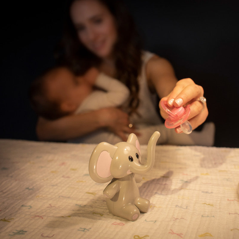 Melii Elephant Pacifier Holder - Pink Ears - Laadlee