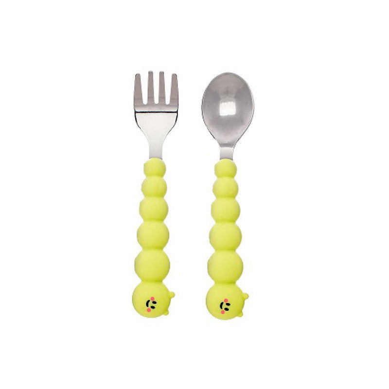 Melii Spoon & Fork Set - Caterpillar - Laadlee