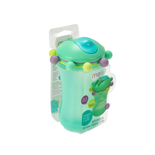 Melii Abacus Straw Sippy Cup 340ml - Mint - Laadlee