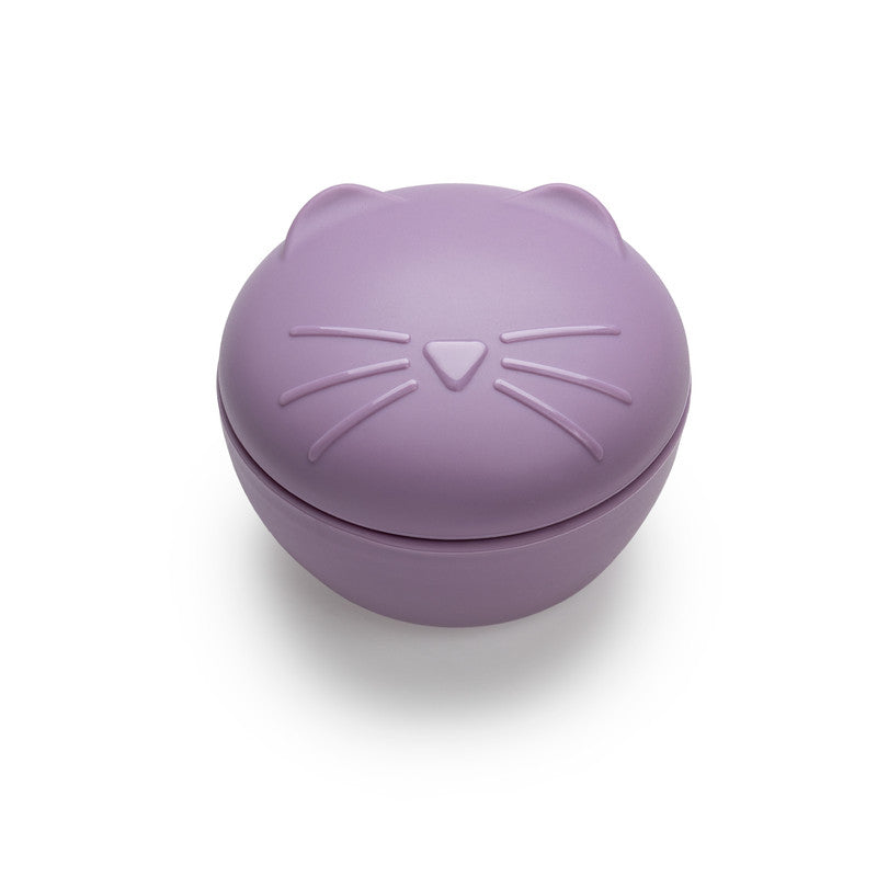 Melii Silicone Bowl With Lid 350ml - Purple Cat - Laadlee