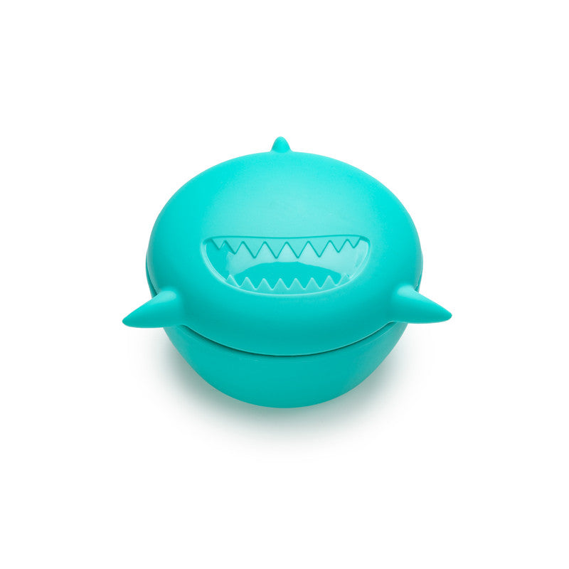 Melii Silicone Bowl With Lid 350ml - Turquoise Shark - Laadlee